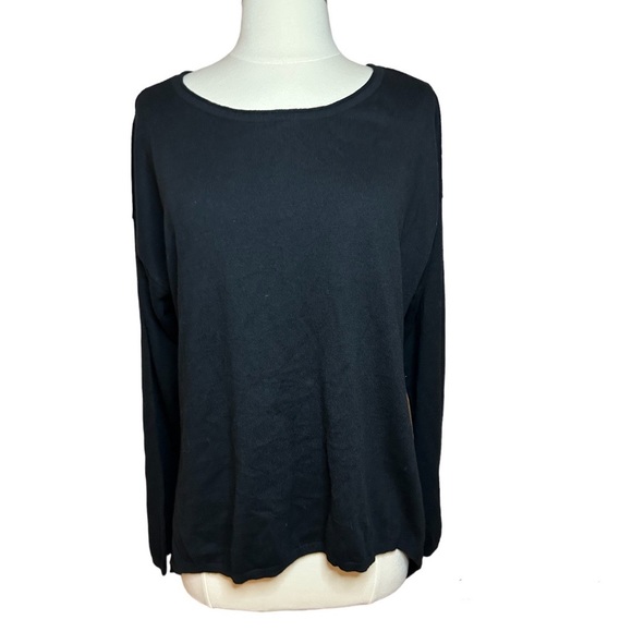 Soho JEANS NEW YORK & COMPANY Women BLACK Pullover Sweater XL - Picture 2 of 4